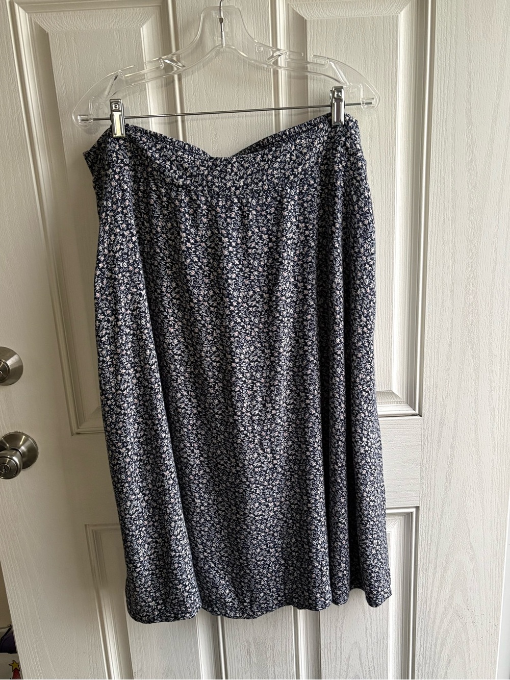 Croft & Barrow Floral A-Line Skirt XXL Business Casual Navy